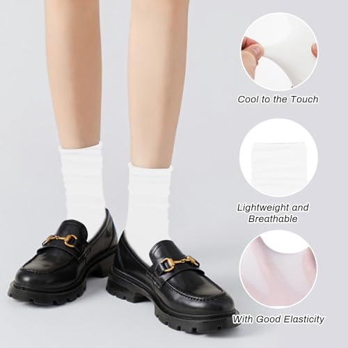 5 Pairs Women’s Thin Crew Socks, Soft Casual Ankle Socks for Office, Breathable Athletic Sock for Running Hiking3
