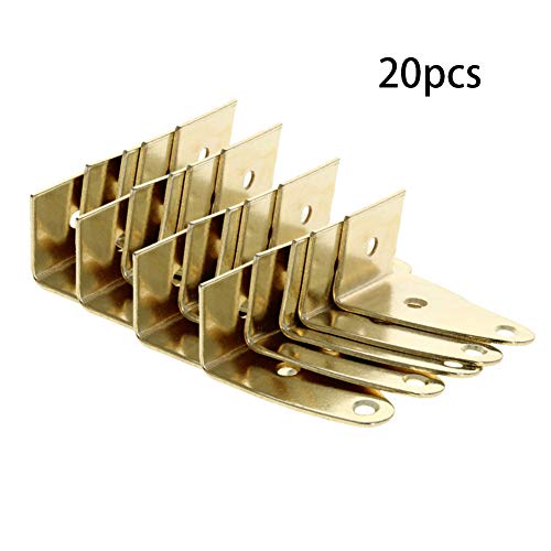 Image of MroMax Picture Photo Frame Metal Brace Bracket Hanger Gold Tone 27 x 26 x 42mm /1.06 x 1.02 x 1.65-inch Small 20pcs