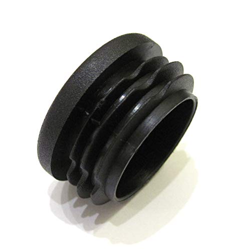 Image of 4pcs Pack: 1 1 /4 Inch Round Black Plastic End Cap (for Hole Size from 1 1 /16 to 1 3 /16, Including 1 1 /8 inches), Furniture Finishing Plug
