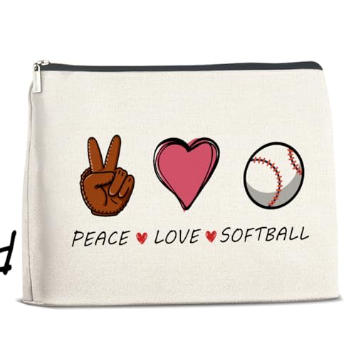 Xxoace Softball Team Gift Makeup Bag- Cool Travel Cosmetic Pouch for Women Girls BFF Besties, Christmas Friendship Gift