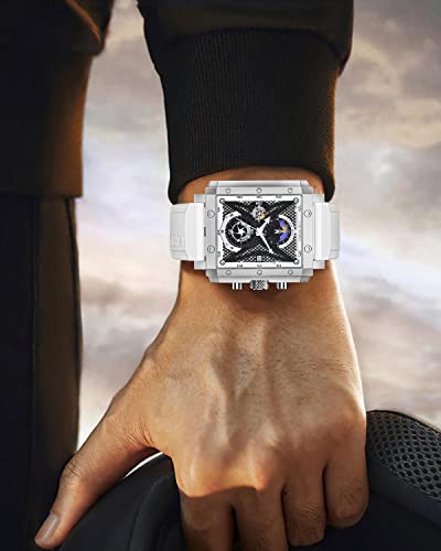 Lige Mens Watches Automatic Chronograph Sports Waterproof Stainless Steel Analog Quartz Business Casual White Leather Wrist Watches For Men #TOP3