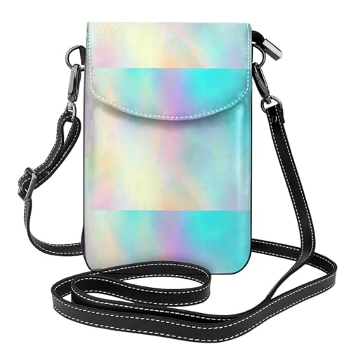 Feuille hologramme à texture arc-en-ciel pour mini sac bandoulière femmes