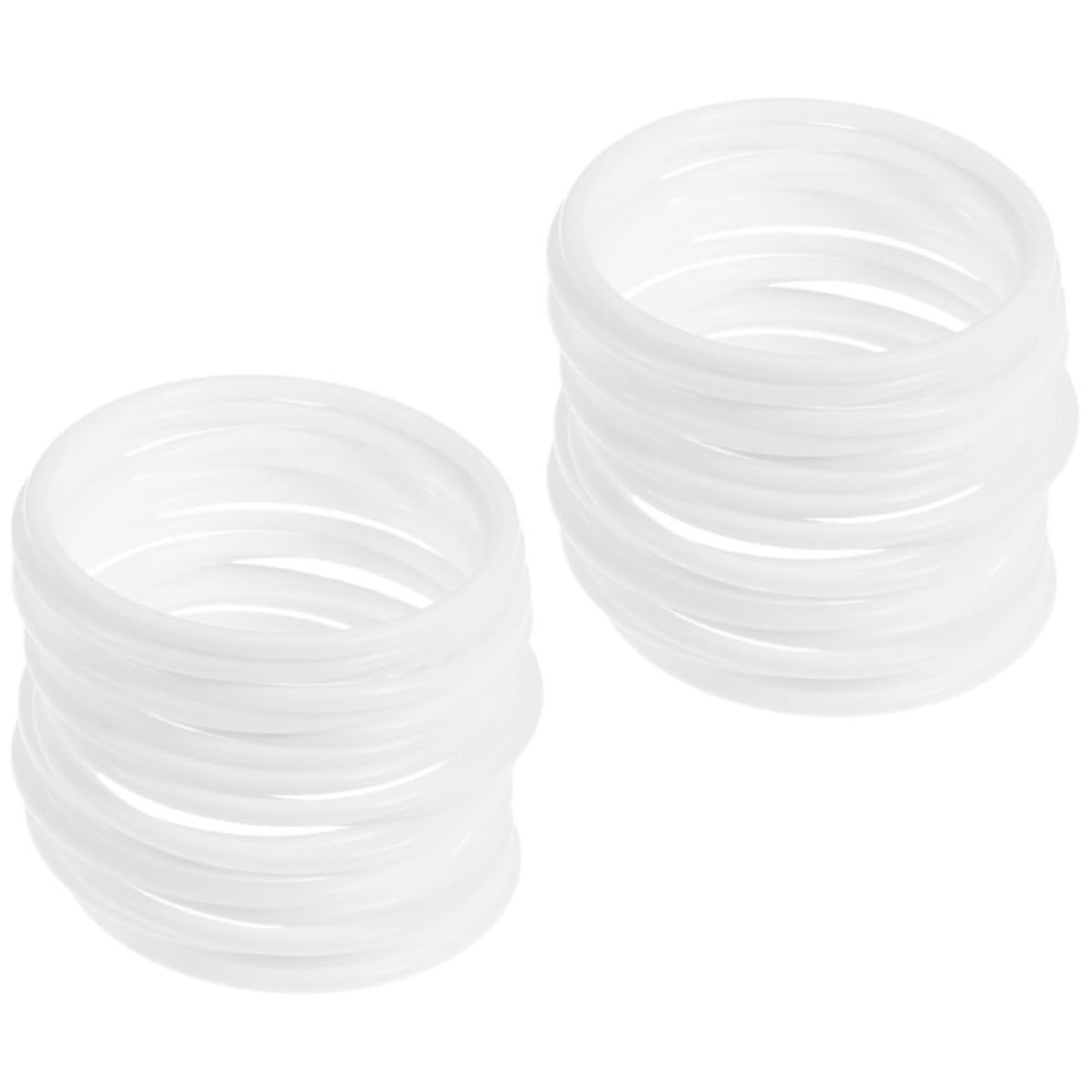 Anillos de plástico blancos para manualidades aros redondos lisos BESPORTBLE de 50 unidades