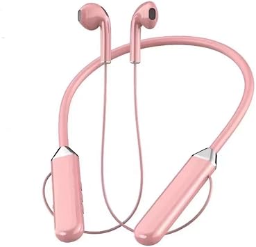 Neck mounted Bluetooth earphones, wireless communication accessories for mobile phones, 8-hour battery life, digital display, anti fall stability, sports, running, games, music Modern, pink