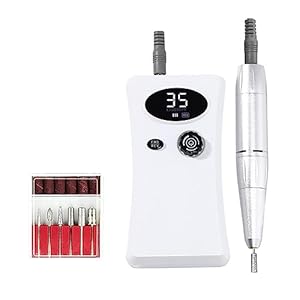 Nail Grinding Machine 35000 RPM Nail Drill, Manicure Electric Nails Drill Machine with LED, Rechargeable Salon Gel Nail Polish Sander ,Professional Tool for DIY Home or Salon Mani-Pedis