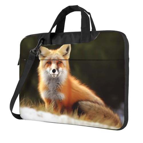 Sac ordinateur portable homme femme antichoc à motif renard et bandoulière ergonomique
