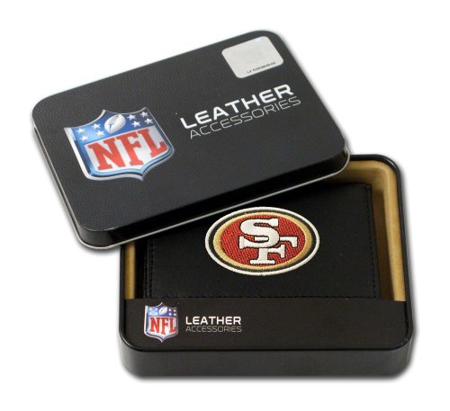 Rico Industries NFL Rico Industries Embroidered Leather Trifold Wallet San Francisco 49ers 3.25 x 4.25-inches