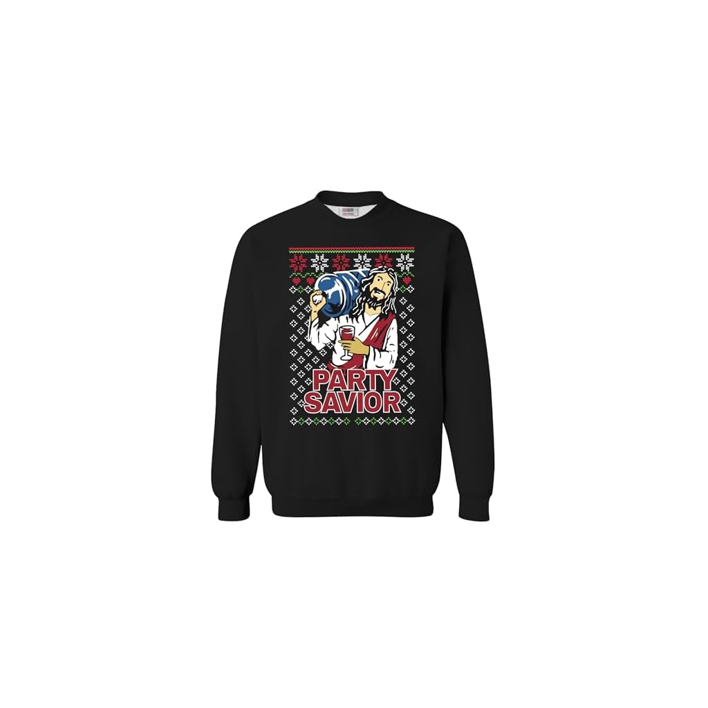 Arvilhill Men's Fleece-Lined Christmas Sweatshirt Funny Xmas Crewneck Graphic Pullover (S-3XL)