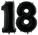 Produktbild Ballon Zahl 18 in Schwarz - XXL Riesenzahl 100cm - zum 18. Geburtstag - Party Geschenk Dekoration Folienballon Luftballon Happy Birthday Black
