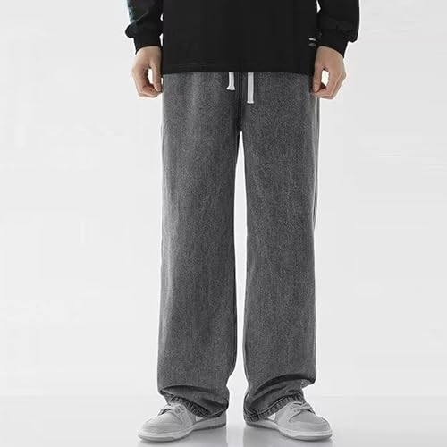 Men's Baggy Jeans Loose Fit Straight Leg Denim Pants Casual Wide Leg Streetwear Trousers with Pockets2
