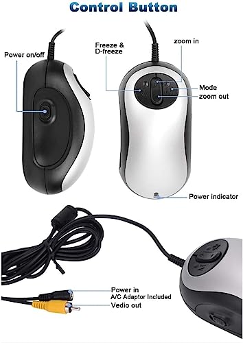 Electronic Low Vision Reading Aid - Portable Mouse Digital Magnifier with 10 Color Modes And Image Freeze for Visually Impaired, Parental Gift,Yellow