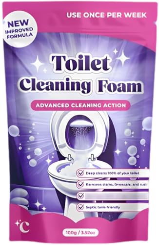 WC-Reinigungsschaum, 2025 neuer Fizzclean WC-Reiniger, Fizz Clean Toilettenreiniger, Insta-Action-Reinigungspulver für funkelnde saubere Toilette, berührungsfreies Kalklöserpulver (1)