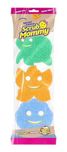 Image of Scrub Daddy Scrub Mommy Special Edition Summer - Scratch-Free Multipurpose Dish Sponge - BPA Free & Made with Polymer Foam - Stain & Odor Resistant Kitchen Sponge (3ct)