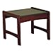 Wooden Mallet End Table with Black Granite Look Top, Mahogany