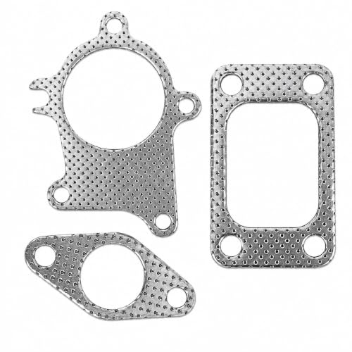 Image of PSLER 3Pcs Turbo Discharge Gasket Kit 38mm 5 Bolt Downpipe T3 T4 Turbo | Ensures secure downpipe sealing,Optimal exhaust flow,Design fits T3 /T4 turbos