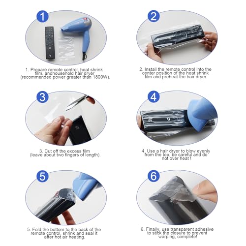 20 Stück Fernbedienungssteuerung Schrumpffilm, Transparent Wärmeschrinkbeutel für Fernbedienung, Fernsehbedienung Deckt Klare Beutel, Staubdes und Wasserdichte PVC -Schutzabdeckung