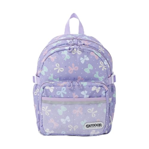 [アウトドアプロダクツ] リュック キッズ 子供 / 17L 撥水 反射板付き かわいい 軽量/小学生 女の子 男の子 通学 プレゼント/フロロ （3ポケット/リボンパープル）