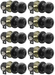 Probrico Matte Black Door Knobs Privacy Interior Door Locks for Bathroom Bedroom Keyless Stainless Steel Door Handles (10 Pack)