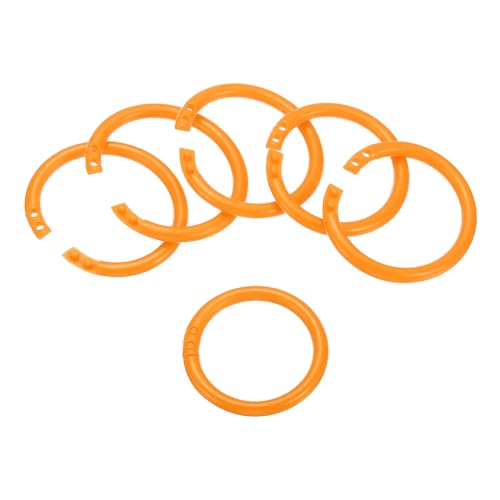 Anillos de plástico naranja PATIKIL para hojas sueltas y encuadernación de álbumes de recortes 50 uds