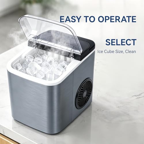 Fabricadora de hielo portátil con autolimpieza 26 lbs/día miniatura 6