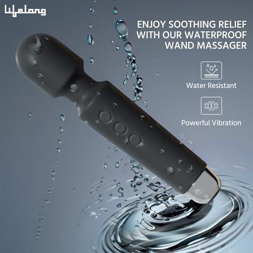 Image of Lifelong Rechargeable Wireless Body Massager Machine with 20 Vibration Modes, 8 Speeds and Water Resistant|Massager Machine for Full Body (Black, LLM468)