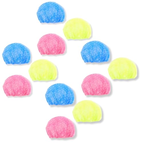 PARENCE.- Set di 12 cuffie da doccia per donna e ragazza - riutilizzabili e impermeabili | Comoda fascia elastica | Protettore per capelli da bagno - Taglia unica - 12 pezzi