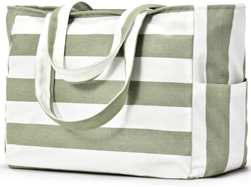 hirta Elp Tote Bag for Women Office Work Multipurpose Shoulder Bag with Zipper Pocket Teacher Travel Grocery Beach Hobo Bag Waterproof Sandproof Lightweight Pool Bag (Bolt Light Green)-picture-35