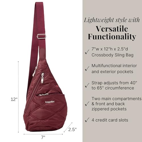 Image of Baggallini Mini Sling - 12x7 Sling Crossbody Bag Backpack with Adjustable Shoulder Strap