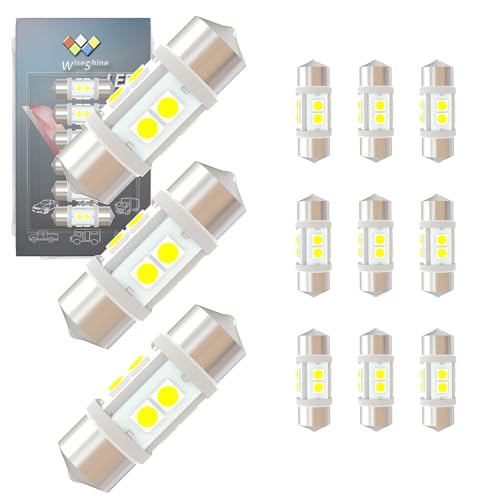 Wiseshine DC 24V 31mm Festoon LED Bulb Extremely Super Bright 6000K White LED Map Bulb for Truck Marine Boat Interior Reading Trunk Lights (Pack 12)