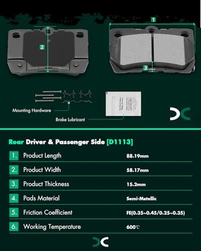 Image of SCITOO D1113 D908 Front Rear Brake Pads Sets Fit For Lexus GS300 2006,For Lexus IS250 2009 2010 2011 2012 2013