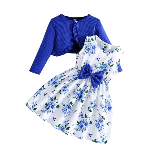 Yanmucy Kleine Mädchen Kleider mit Strickjacke Sets Baby Mädchen Kleider...