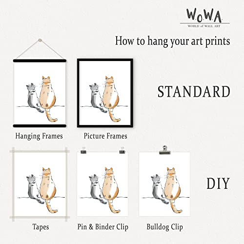 W.o.w.a - Brighten Up Your Home With Our Collection Of Cute Cat Charcoal Art Prints - The Perfect Way To Add A Pop Of Color And A Touch Of Cute To Any Room (8"X10", Unframed) #TOP2