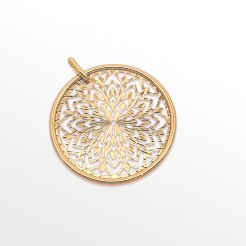 18金イエローゴールドネックレス 二つ菊ペンダントトップ グリームカット長小豆0.25φ 45cm 富山県 富山市 贈り物 ギフト 記念