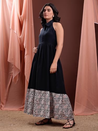 Image of PURVAJA Women's Maxi Cotton Blend Dress (Floe-236-240)