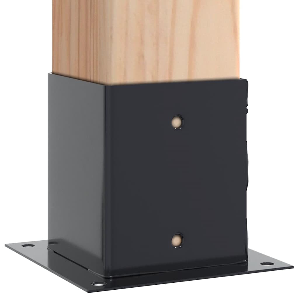 vidaXL Basi per Pali Quadrati 4pz 101x101mm Acciaio Verniciato Polvere, base di recinzione in cemento, base del palo della recinzione, supporto del palo in metallo