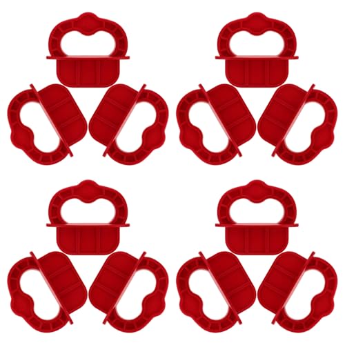 Ciieeo 12 Espaciadores de Tablas de Terraza de 1/4 Pulgada, Herramienta Espaciadora Roja para Cubiertas, Anillos Espaciadores Reutilizables para Alineación Uniforme, Ideales