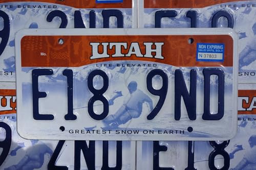 Utah Skier License Plate - Greatest Snow ON Earth Graphic License Plate Tags Random
