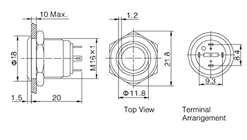 16Mm Momentary Tri-Color (Rgb) Push Button Switch, 12V Ring Led Illuminated, Stainless Steel Water Proof(Pack Of 2) #TOP2