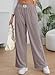 EVALESS Women's Striped Pants Spring Summer 2026 Comfy Pajama Pants High Waist Wide Leg Lounge Pants Patched Y2K Casual Trousers Lightweight PJ Bottoms with Pockets Khaki Stripe Large