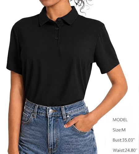 5 Pack Women's Polo Shirts Collared Tops