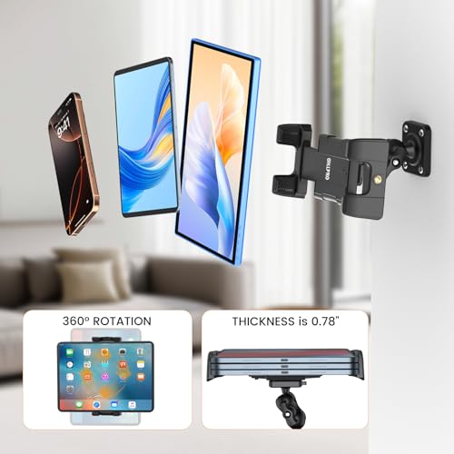 Image of OHLPRO for iPad Wall Mount Tablet Holder, Adjustable Drilled Base with 2 inch Support Arm Stand for 5-13 inch iPad mini Pro Air, Fire HD, Galaxy Tab, Switch and Phone - 360 Viewing, Adjustable Tilt