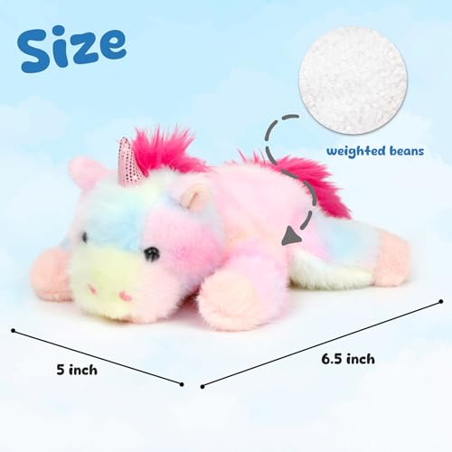 Adorable Rainbow Unicorn Stuffed Animal Soft Stress Relief Plush Toy Cute Birthday Gifts for Boys Girls Kids Toddlers - Image 3