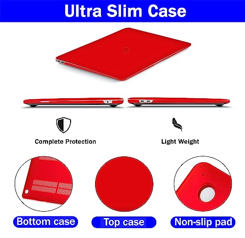 Image of Case Compatible with MacBook Pro 14 inch Case 2026 2025 2024-2021 M5 M4 M3 M2 M1 A3434 A3112 A3185 A3401 A2918 A2992 A2779 A2442Plastic Hard Shell Cover Case, Matte Red