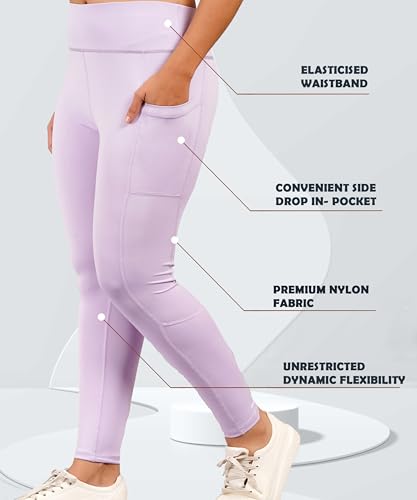 Image of NEVER LOSE Thick High Waist Yoga Pants with Pockets, Tummy Control Workout Running Yoga Leggings for Women