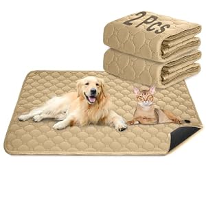 E-THOL Hunde-Katzen-Trainingsunterlage 2-TLG. Set | Extra stark saugfähig | Wasserdicht & rutschfest | Waschbar & wiederverwendbar | Für Welpen & Haustiere (Braun, 50x70cm)