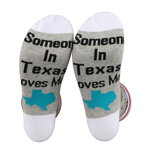 PXTIDY Texas State Socks Long Distance Relationships Gift Someone In Texas Loves Me Socks Texas Souvenir Gift
