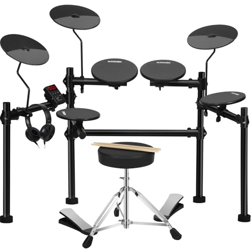 AODSK Electric Drum Set with 4 Quiet Drum Pads,Portable and