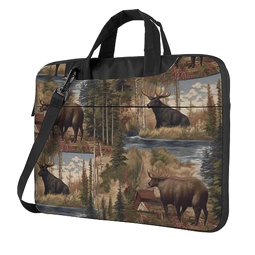 Housse ordinateur portable rustique élan ours en néoprène imperméable