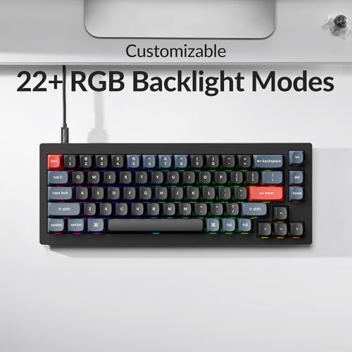 Keychron V2 Wired Custom Mechanical Keyboard, 65% Layout QMK/VIA Programmable Macro with Hot-swappable K Pro Brown Switch Compatible with Mac Windows Linux (Carbon Black - Non-Transparent) by Keychron - Used condition - Image 5