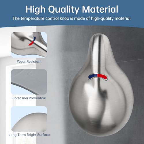 RP28595SS Single Metal Lever Handle Temperature Control Knob for Delta Faucet Shower Handles, Stainless Steel Color - Thumbnail 5